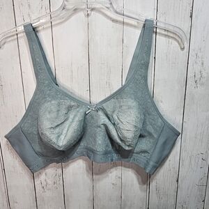 CACIQUE Lane Bryant UNLINED FULL COVERAGE WIRELESS SPORTS BRA SIZE 46C GREEN.